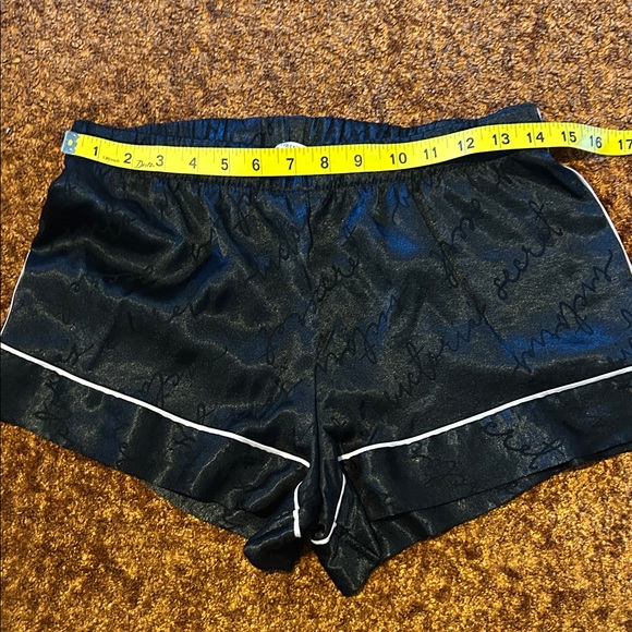 Victoria's Secret Black Satin Pajama Shorts with White Trim - Picture 3 of 6